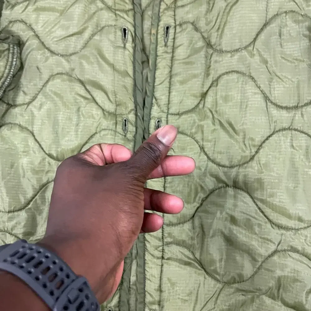 vintage 90s quilted military liner jacket